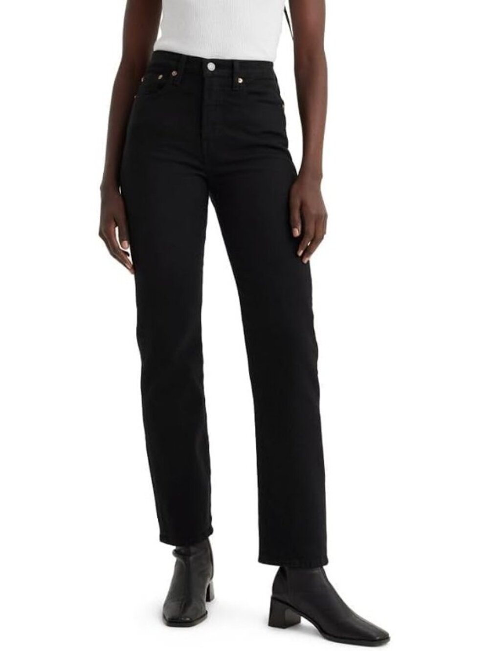 LEVI'S Women's Wedgie Straight Ankle Jeans Size 27 in Black
